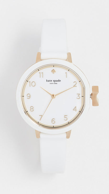 Kate Spade Park Row Quartz Metal and Silicone Three-Hand Watch