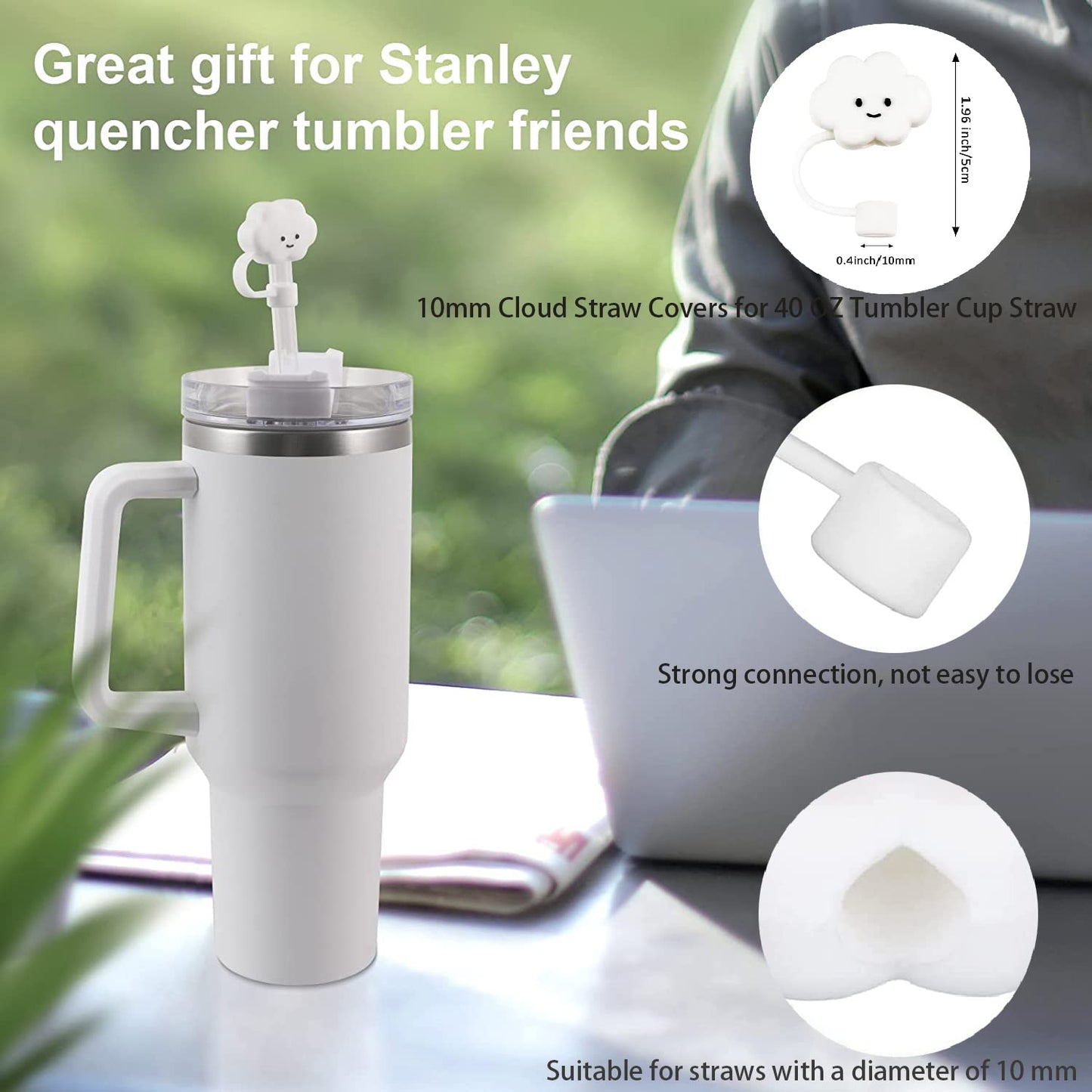 Cloud Straw Cover/Topper for Stanley Cups, 6 pcs