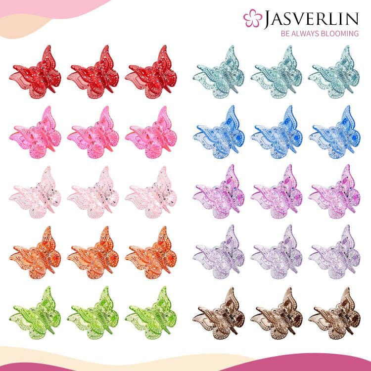 Glitter Mini Butterfly Hair Claw Clips