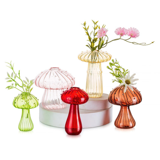 Glass Mushroom Vases for Flowers