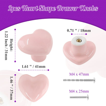 Pink Heart Knobs