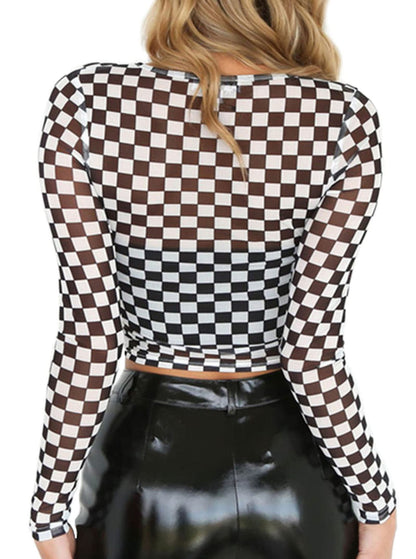 Checkered Mesh Top