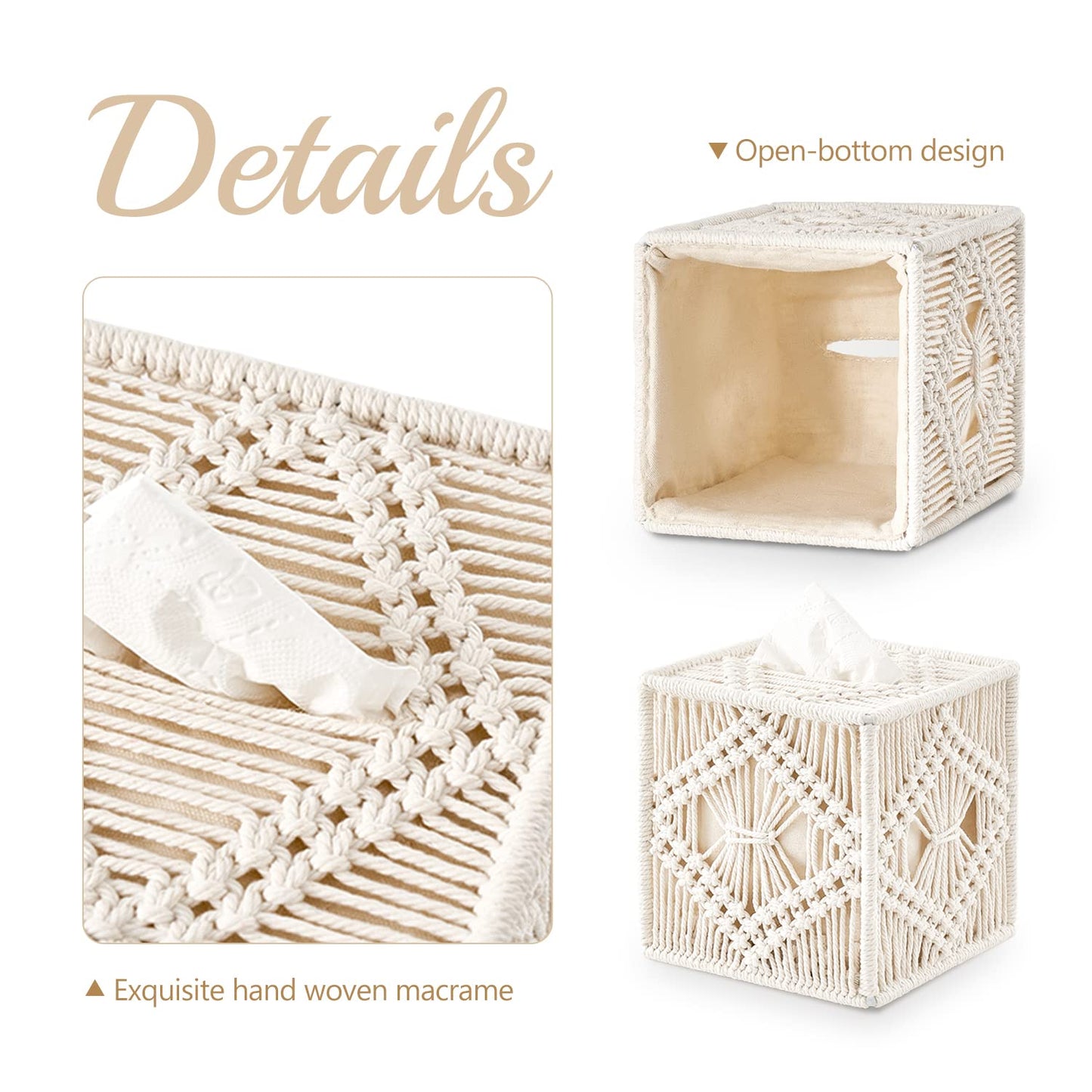 Macrame Tissue Box Cover