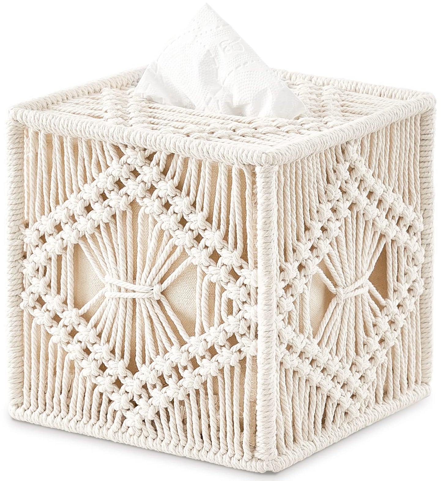 Macrame Tissue Box Cover