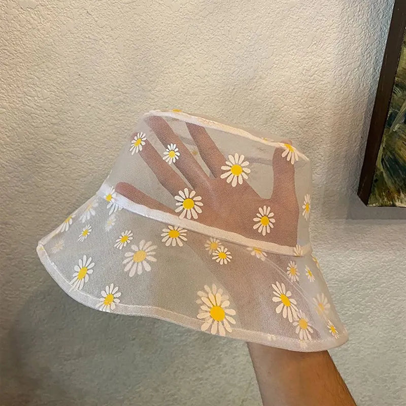 Daisies Embroidered Bucket Hat