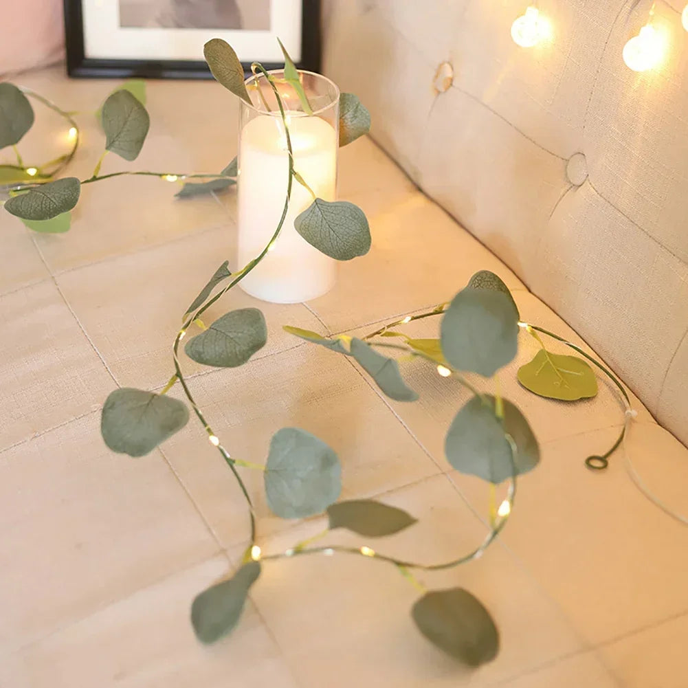 Leaf Garland with Fairy Lghts