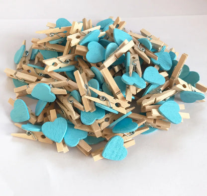 Mini Heart Shape Wood Clips