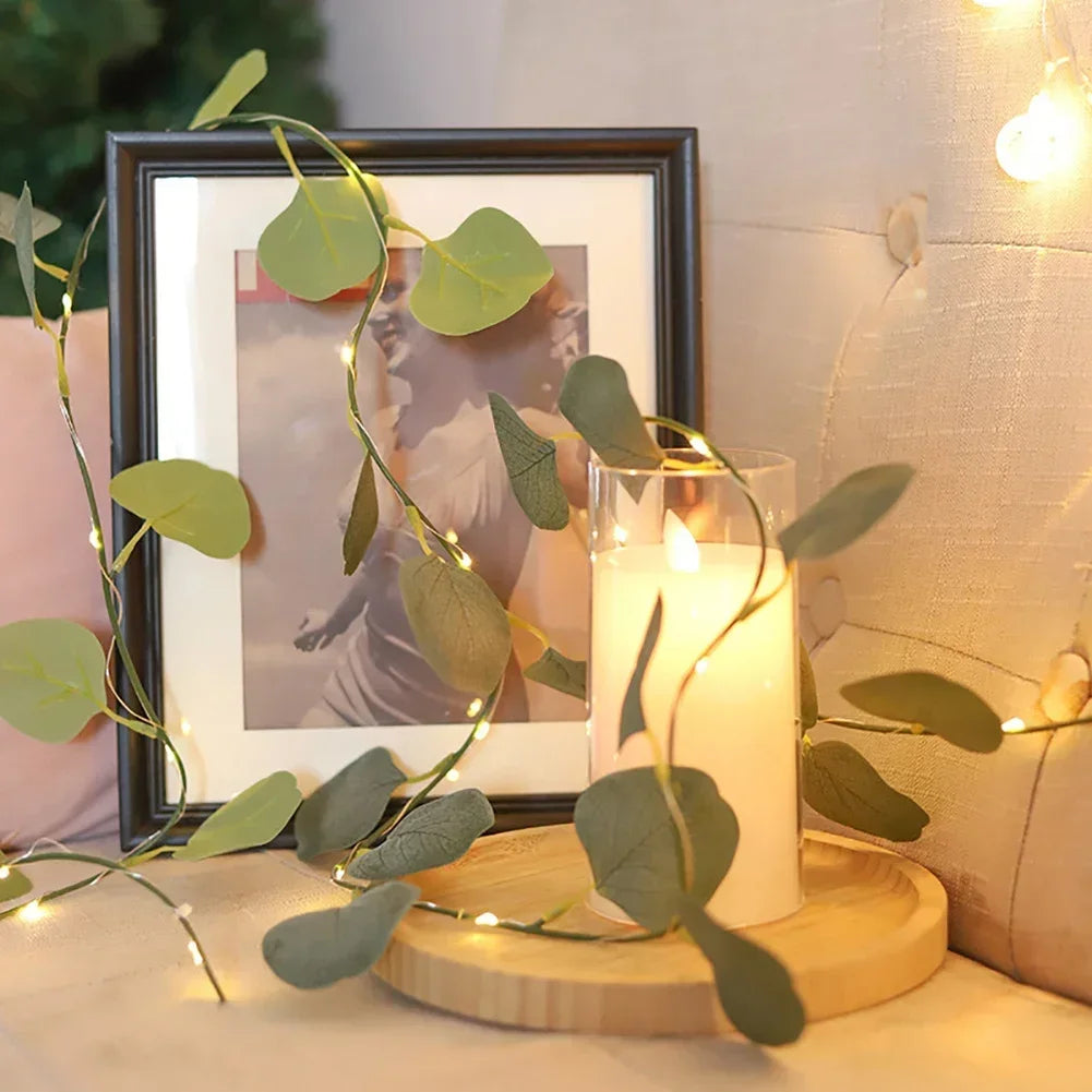 Leaf Garland with Fairy Lghts